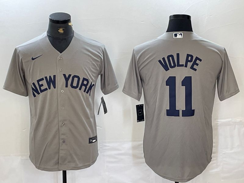 Men New York Yankees 11 Volpe Grey Dream Edition Nike 2024 MLB Jersey style 1